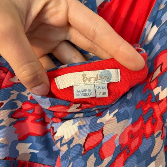 Boden St. Lucia Halter Dress Red White Blue Multi Patriotic Knee Summer Sun 4 - Picture 6 of 7